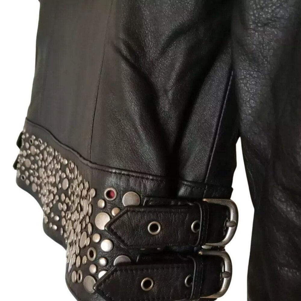 Harley-Davidson Women’s Roxy Bling Black Leather Jacket - Picture 11 of 15